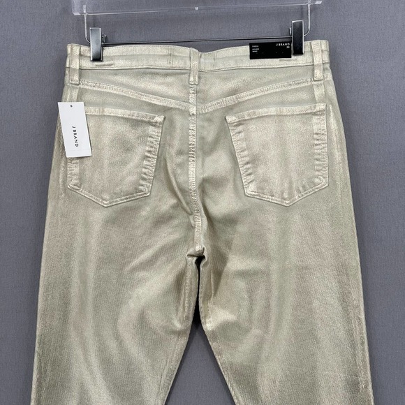 J BRAND Pants Womens 30 Maria High Rise Skinny Gold Messaline Coated Cord NWT - Picture 7 of 13